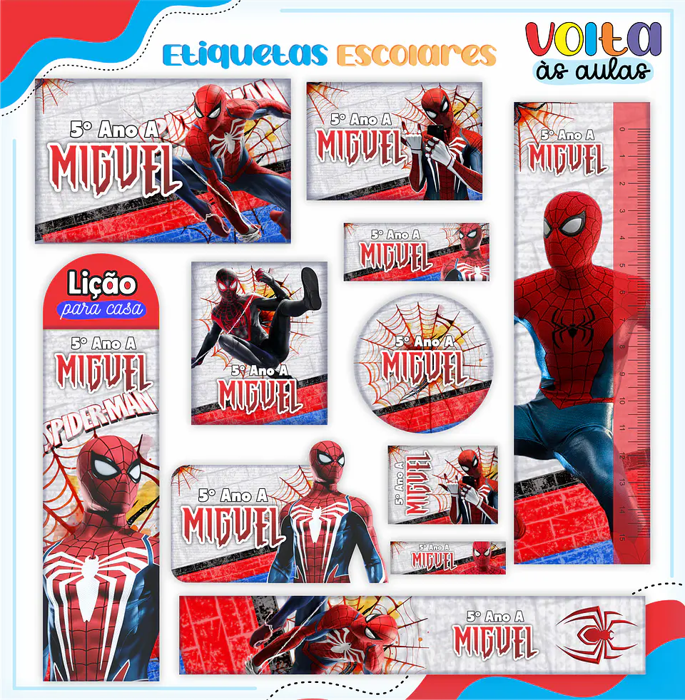 ARQUIVO ENCADERNAÇÃO KIT ESCOLAR HOMEM ARANHA - LINA CRIATIVA 13