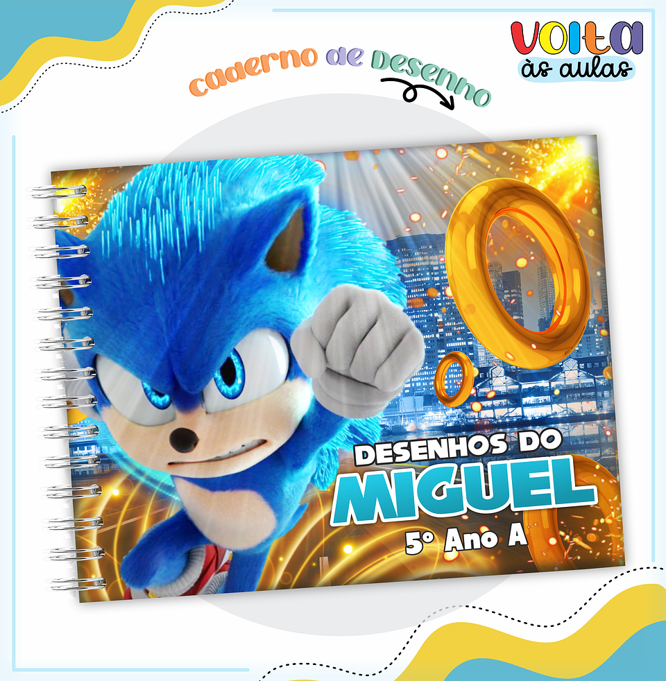 ARQUIVO ENCADERNAÇÃO KIT ESCOLAR SONIC - LINA CRIATIVA 5