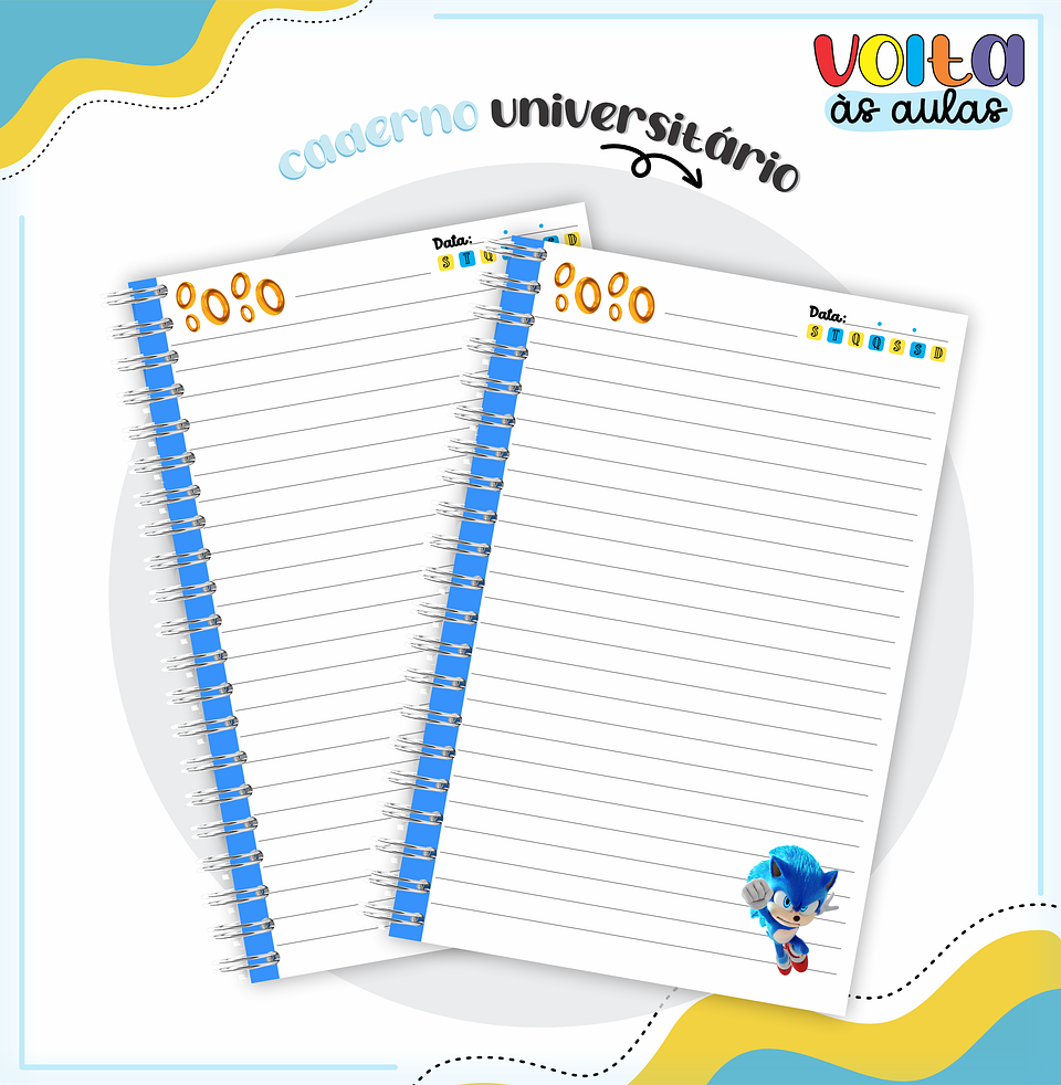 ARQUIVO ENCADERNAÇÃO KIT ESCOLAR SONIC - LINA CRIATIVA 7
