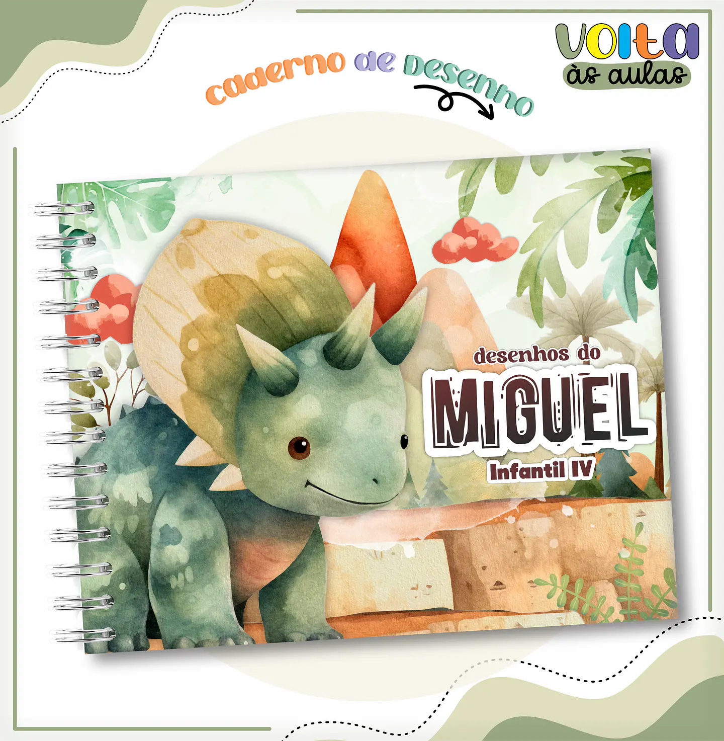 ARQUIVO ENCADERNAÇÃO KIT ESCOLAR DINOSSAUROS - LINA CRIATIVA 3