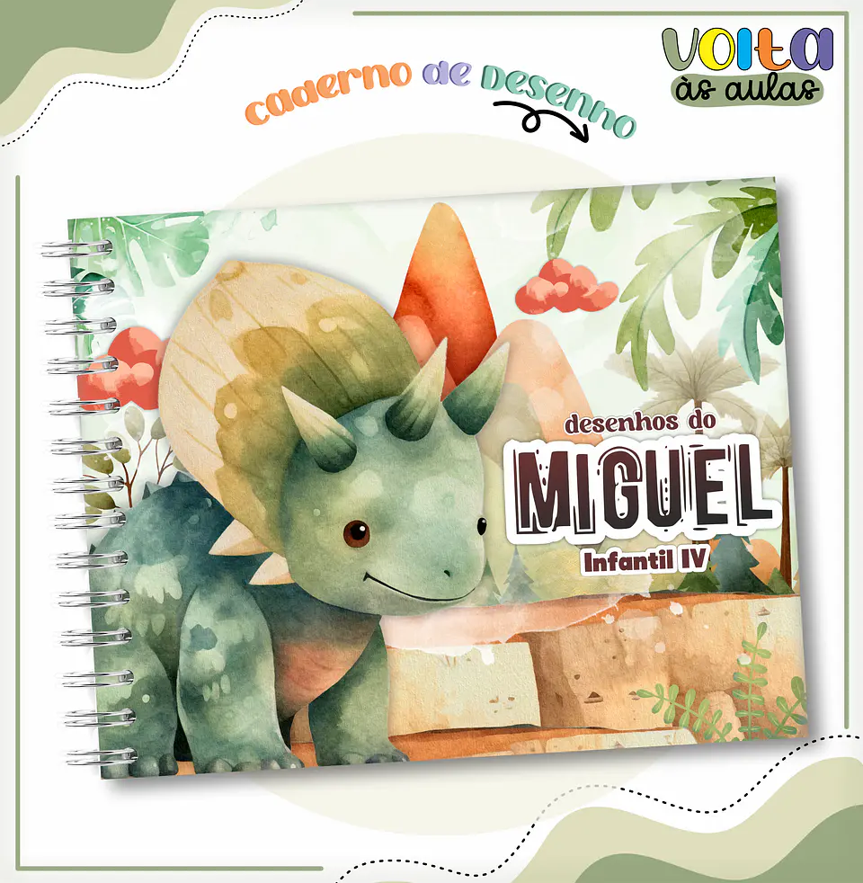 ARQUIVO ENCADERNAÇÃO KIT ESCOLAR DINOSSAUROS - LINA CRIATIVA 3