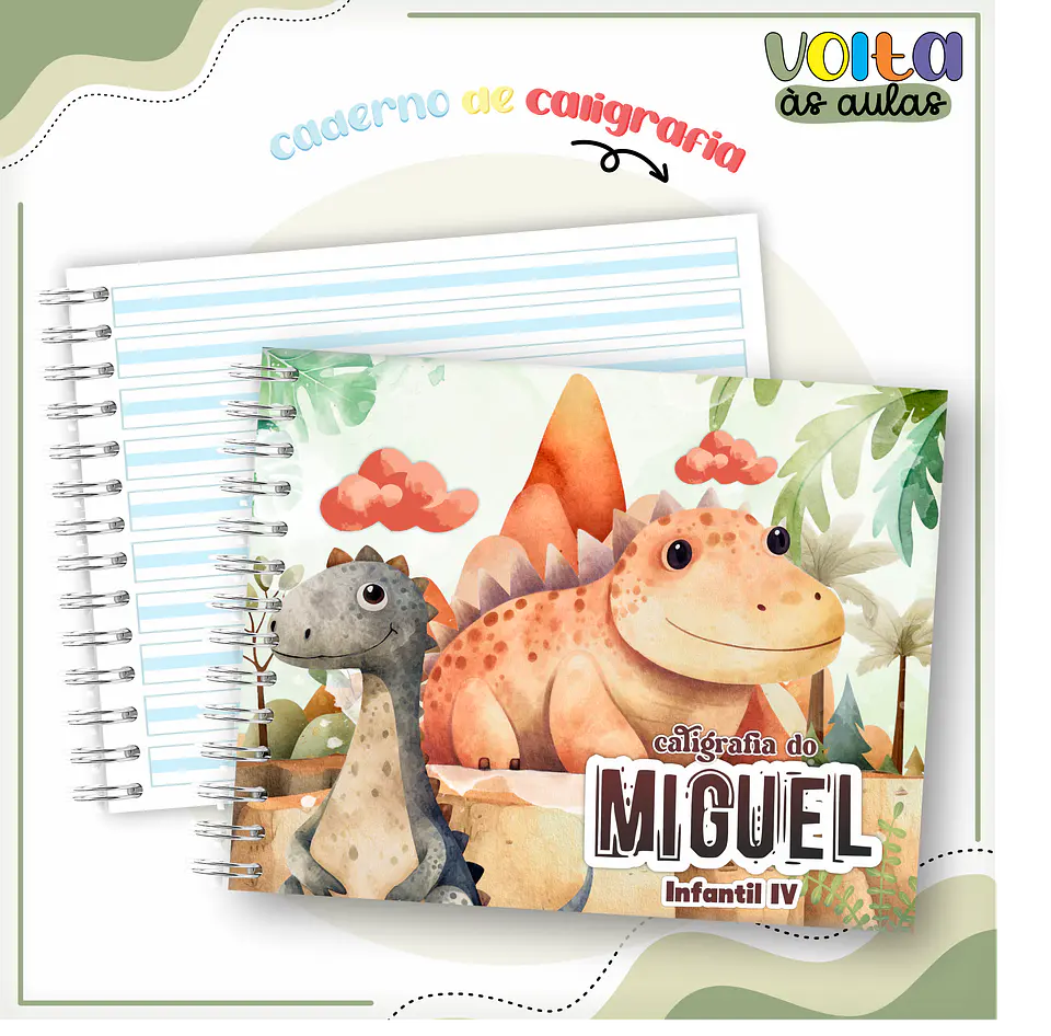 ARQUIVO ENCADERNAÇÃO KIT ESCOLAR DINOSSAUROS - LINA CRIATIVA 4