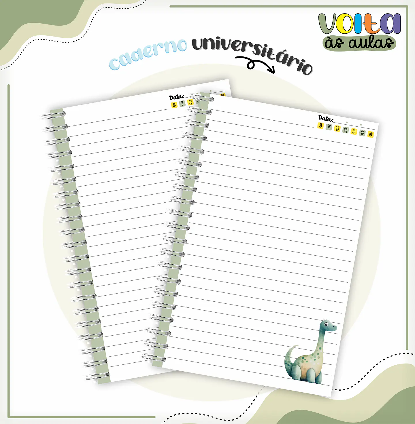 ARQUIVO ENCADERNAÇÃO KIT ESCOLAR DINOSSAUROS - LINA CRIATIVA 5