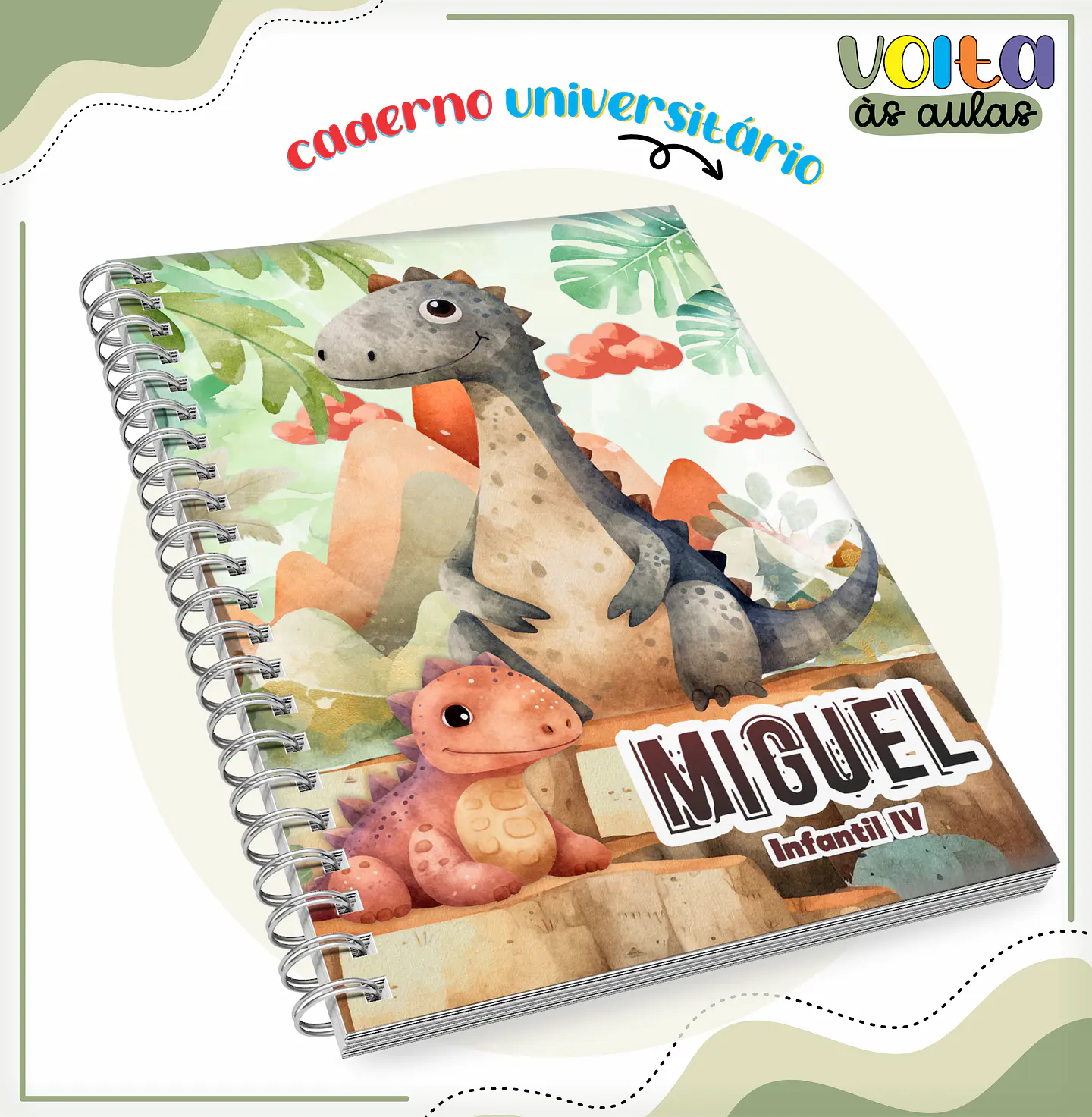 ARQUIVO ENCADERNAÇÃO KIT ESCOLAR DINOSSAUROS - LINA CRIATIVA 6