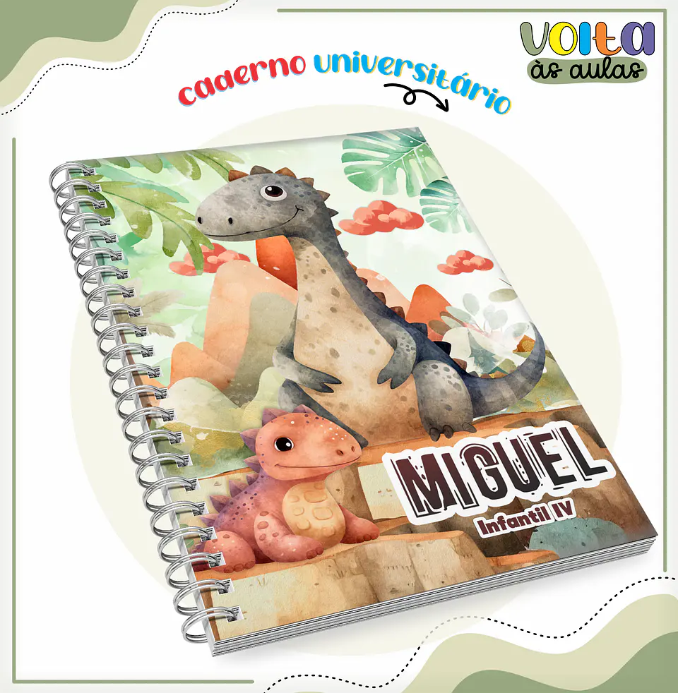 ARQUIVO ENCADERNAÇÃO KIT ESCOLAR DINOSSAUROS - LINA CRIATIVA 6
