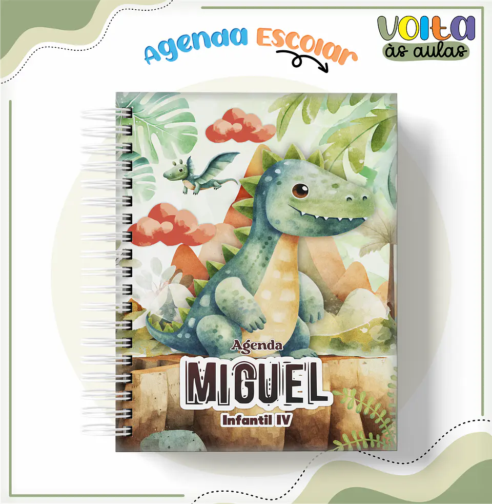 ARQUIVO ENCADERNAÇÃO KIT ESCOLAR DINOSSAUROS - LINA CRIATIVA 12