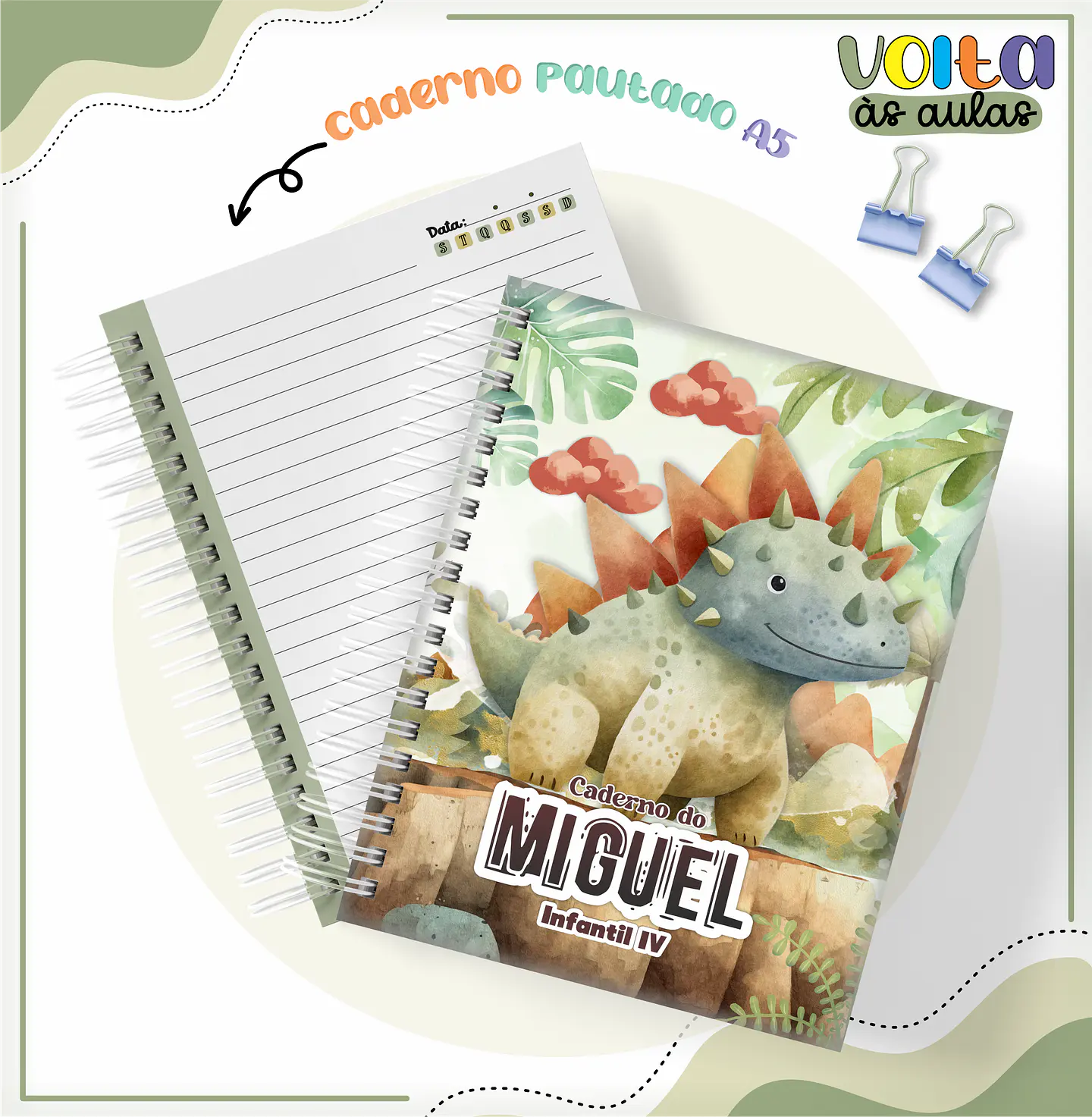 ARQUIVO ENCADERNAÇÃO KIT ESCOLAR DINOSSAUROS - LINA CRIATIVA 13