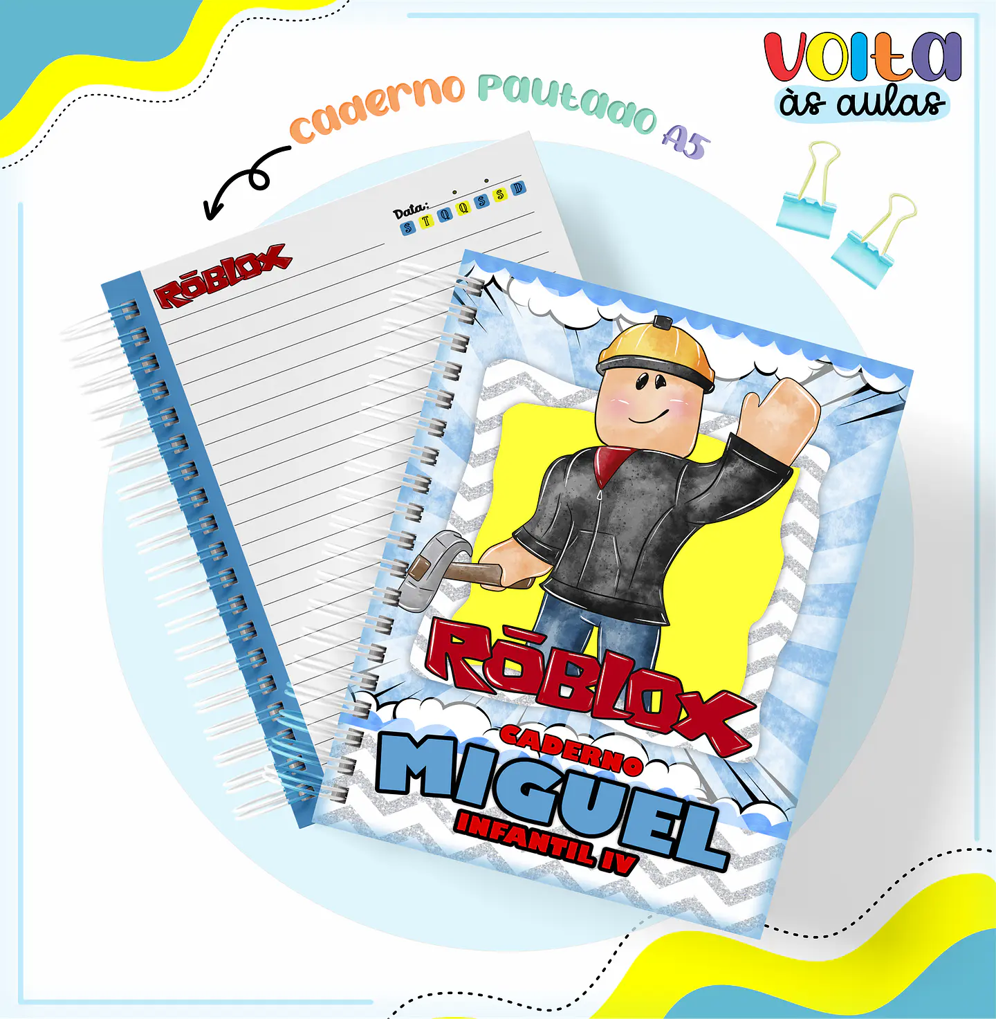 ARQUIVO ENCADERNAÇÃO KIT ESCOLAR ROBLOX - LINA CRIATIVA 2