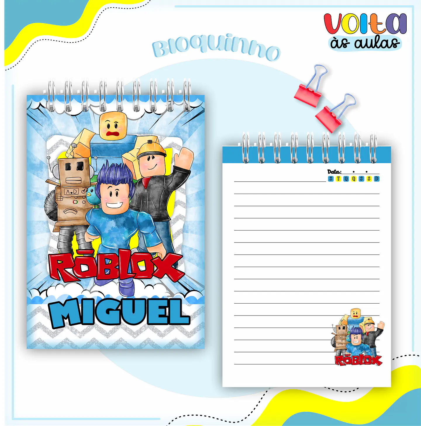 ARQUIVO ENCADERNAÇÃO KIT ESCOLAR ROBLOX - LINA CRIATIVA 8