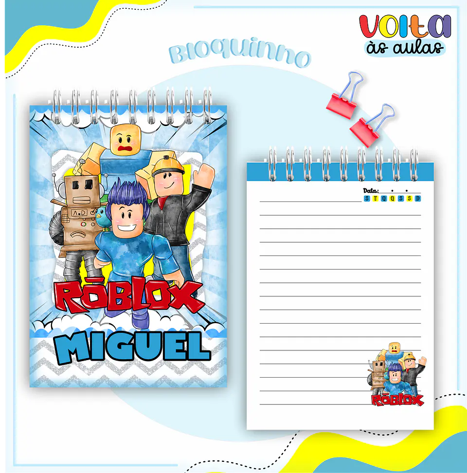 ARQUIVO ENCADERNAÇÃO KIT ESCOLAR ROBLOX - LINA CRIATIVA 8