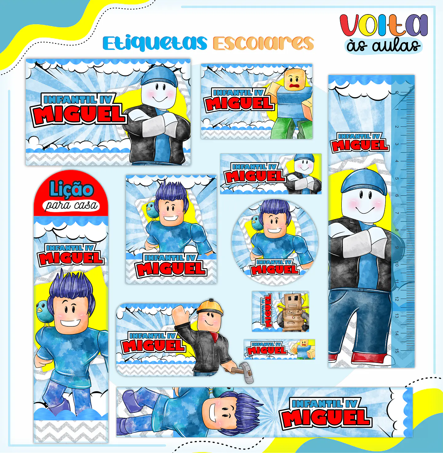 ARQUIVO ENCADERNAÇÃO KIT ESCOLAR ROBLOX - LINA CRIATIVA 12