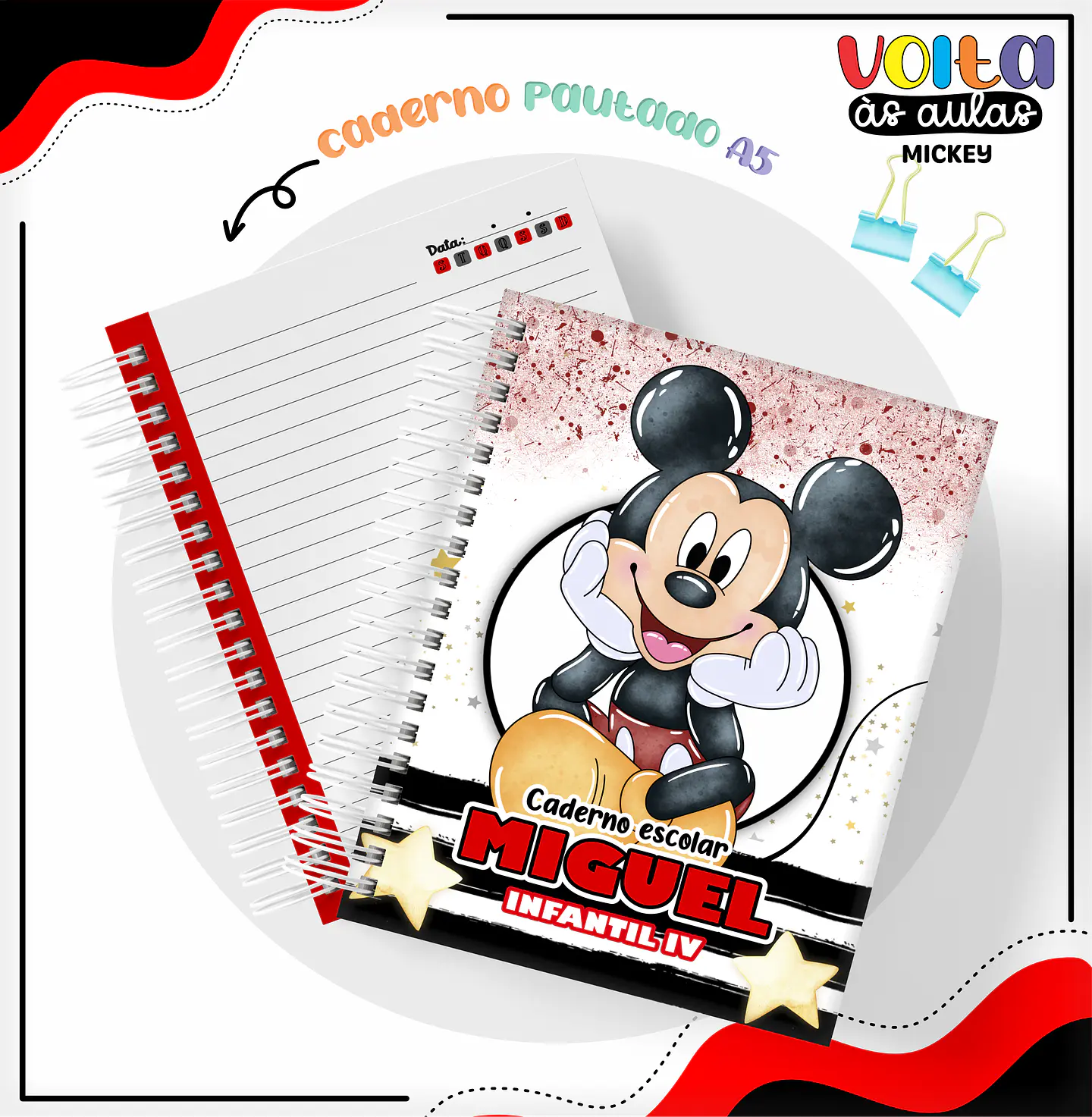ARQUIVO ENCADERNAÇÃO KIT ESCOLAR MICKEY - LINA CRIATIVA 2