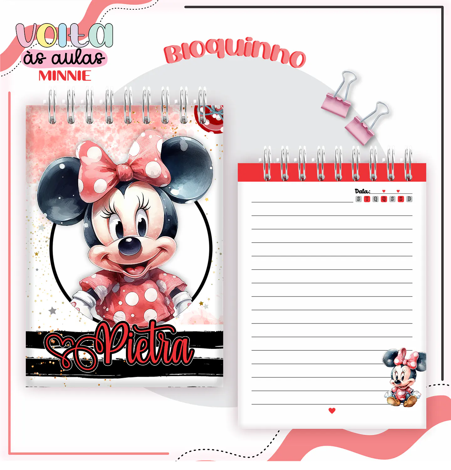 ARQUIVO ENCADERNAÇÃO KIT ESCOLAR MINNE VERMELHA - LINA CRIATIVA 8