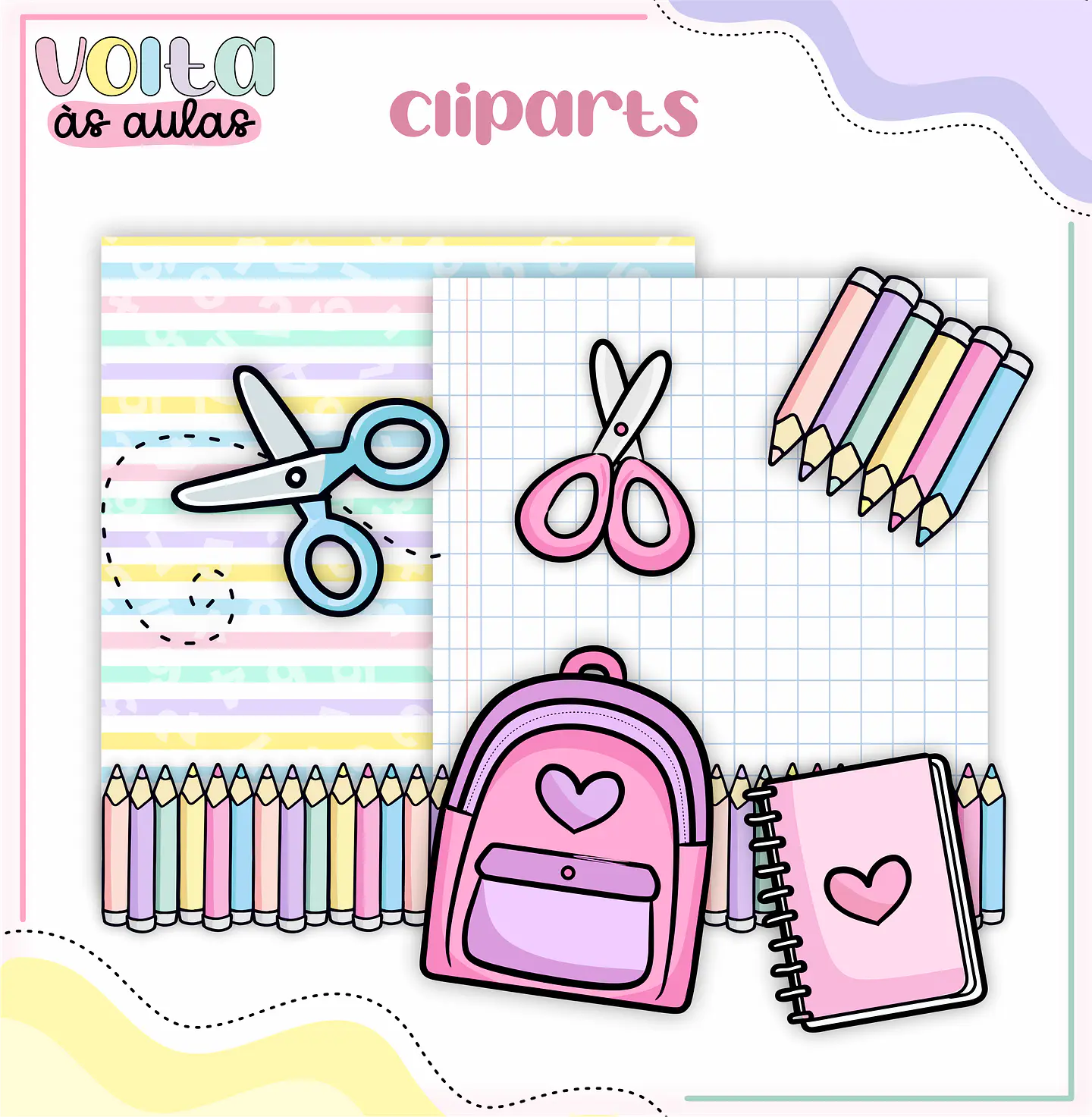 ARQUIVO ENCADERNAÇÃO KIT ESCOLAR ALUNINHAS - LINA CRIATIVA 2