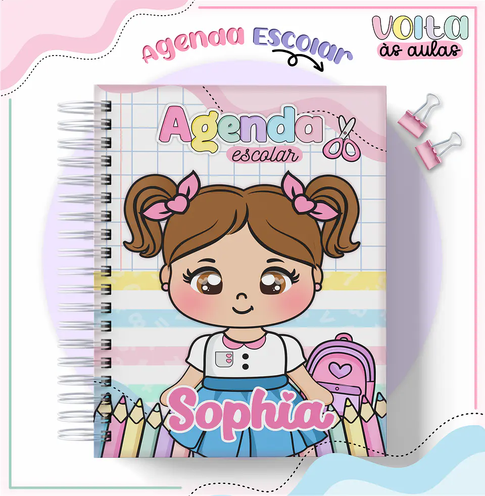 ARQUIVO ENCADERNAÇÃO KIT ESCOLAR ALUNINHAS - LINA CRIATIVA 4