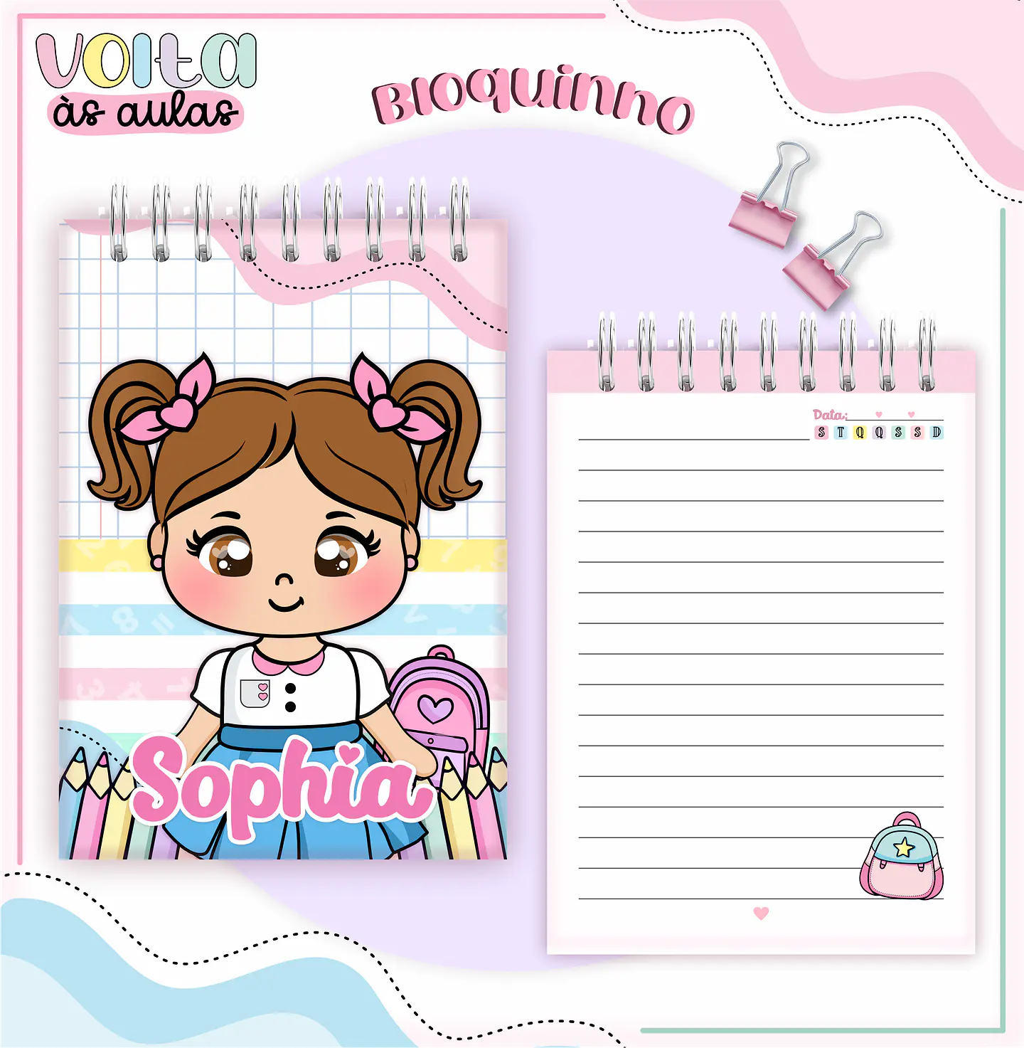 ARQUIVO ENCADERNAÇÃO KIT ESCOLAR ALUNINHAS - LINA CRIATIVA 11