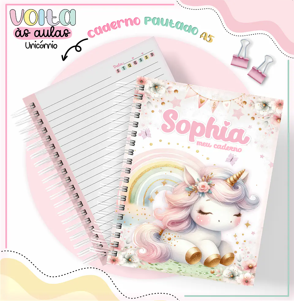 ARQUIVO ENCADERNAÇÃO KIT ESCOLAR UNICÓRNIOS - LINA CRIATIVA 3
