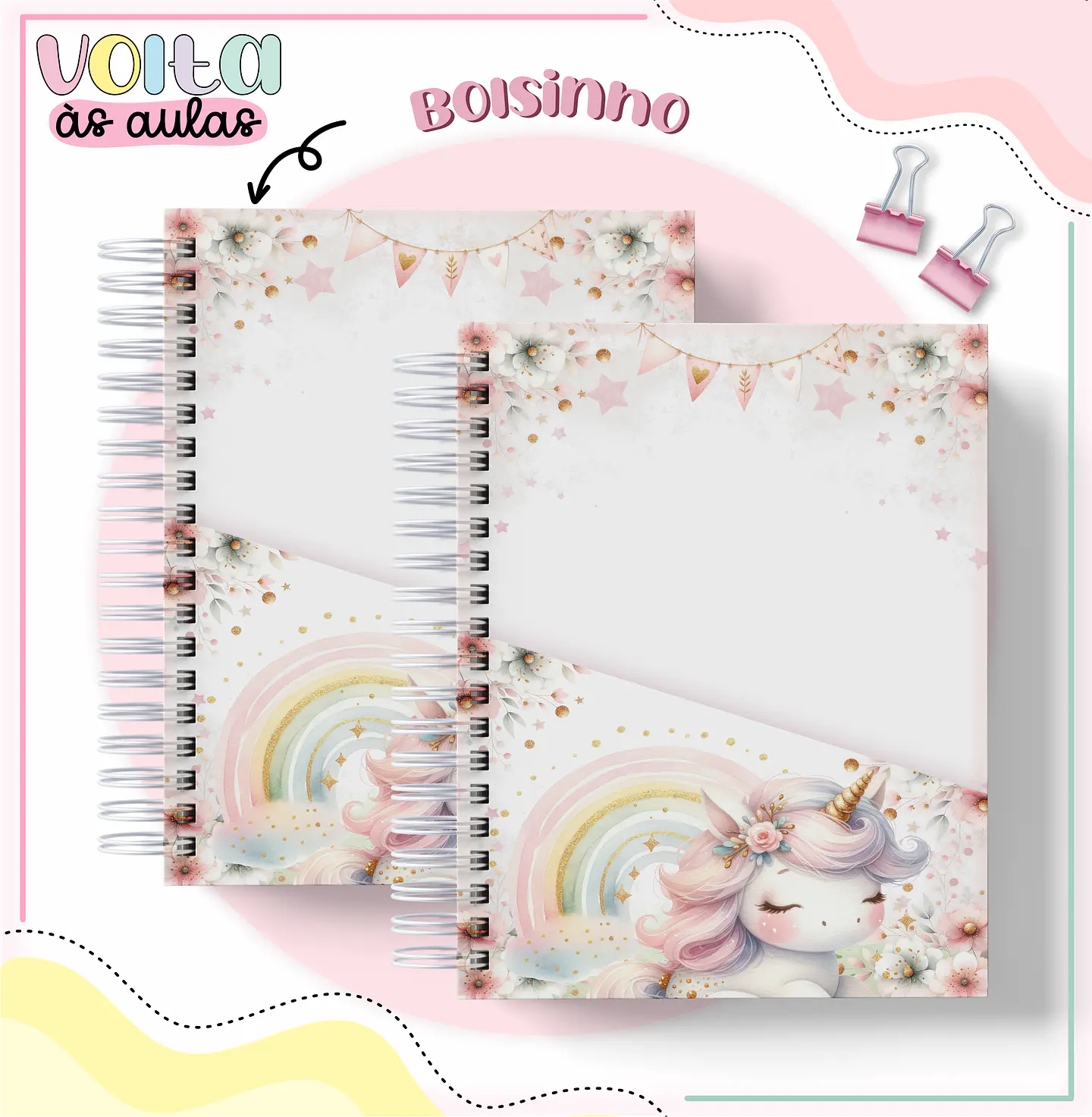ARQUIVO ENCADERNAÇÃO KIT ESCOLAR UNICÓRNIOS - LINA CRIATIVA 4