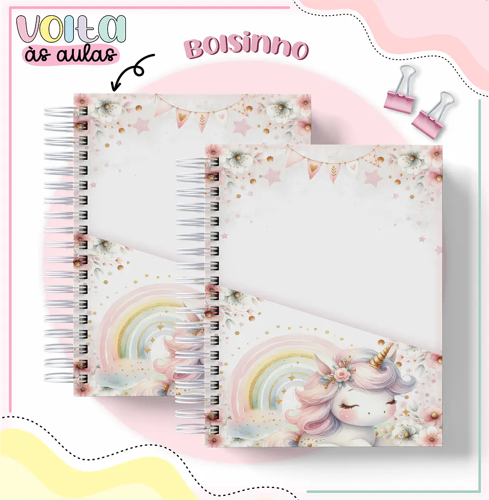 ARQUIVO ENCADERNAÇÃO KIT ESCOLAR UNICÓRNIOS - LINA CRIATIVA 4