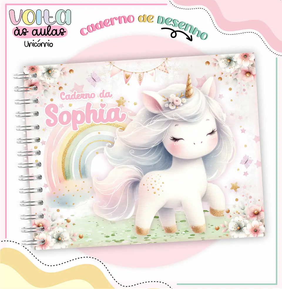 ARQUIVO ENCADERNAÇÃO KIT ESCOLAR UNICÓRNIOS - LINA CRIATIVA 5
