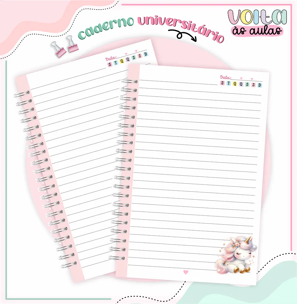 ARQUIVO ENCADERNAÇÃO KIT ESCOLAR UNICÓRNIOS - LINA CRIATIVA 7