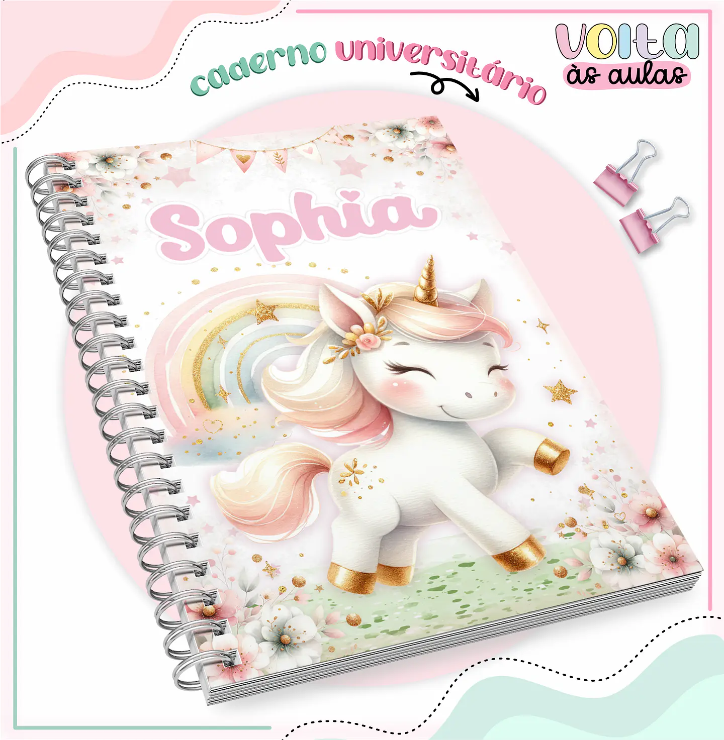 ARQUIVO ENCADERNAÇÃO KIT ESCOLAR UNICÓRNIOS - LINA CRIATIVA 8