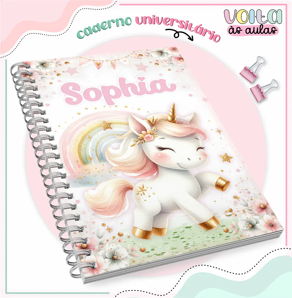 ARQUIVO ENCADERNAÇÃO KIT ESCOLAR UNICÓRNIOS - LINA CRIATIVA 8