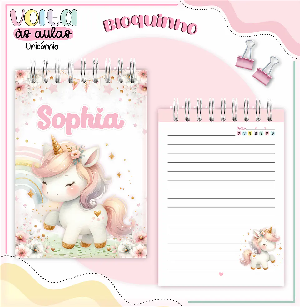 ARQUIVO ENCADERNAÇÃO KIT ESCOLAR UNICÓRNIOS - LINA CRIATIVA 9