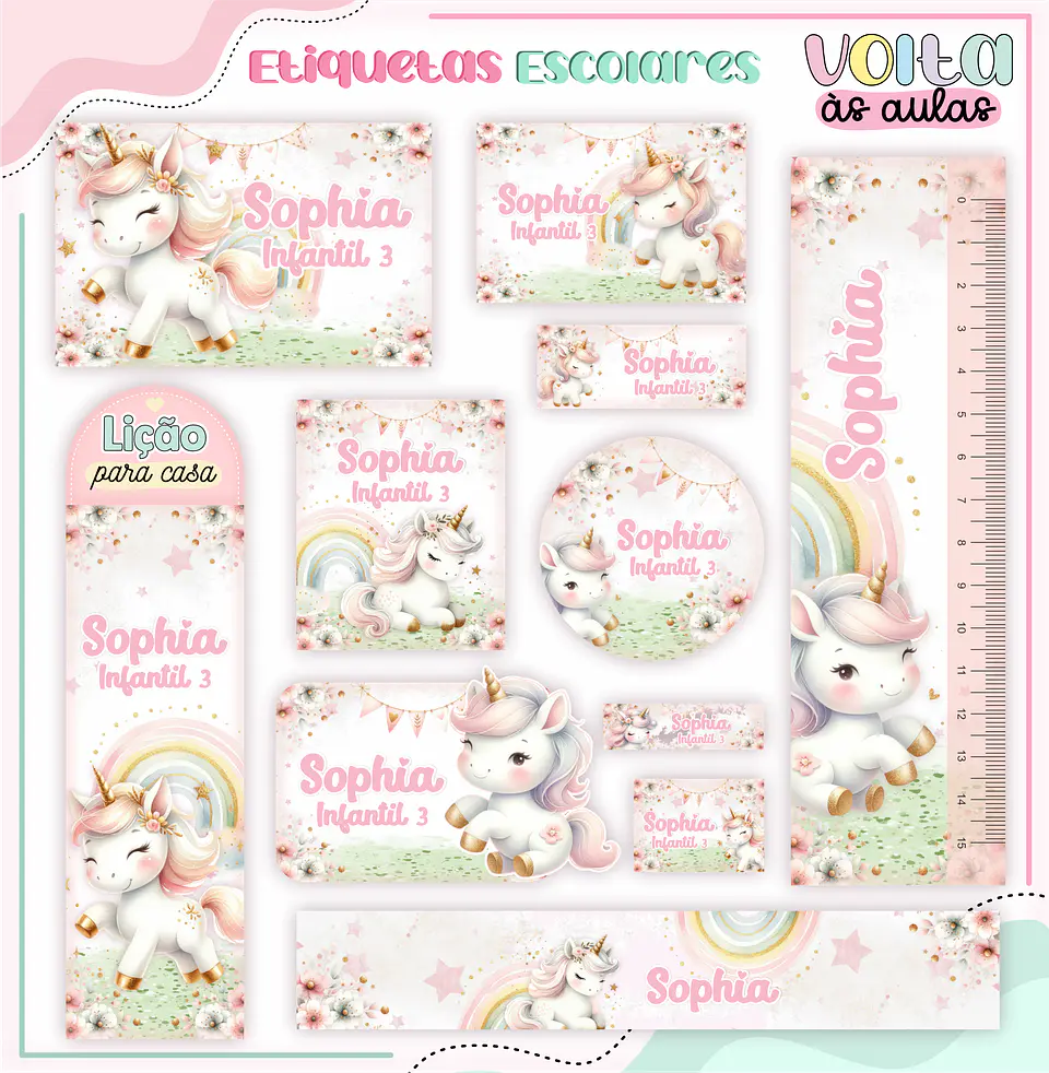 ARQUIVO ENCADERNAÇÃO KIT ESCOLAR UNICÓRNIOS - LINA CRIATIVA 13