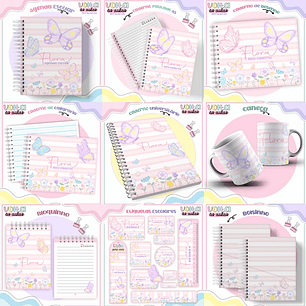 ARQUIVO ENCADERNAÇÃO KIT ESCOLAR BORBOLETAS - LINA CRIATIVA