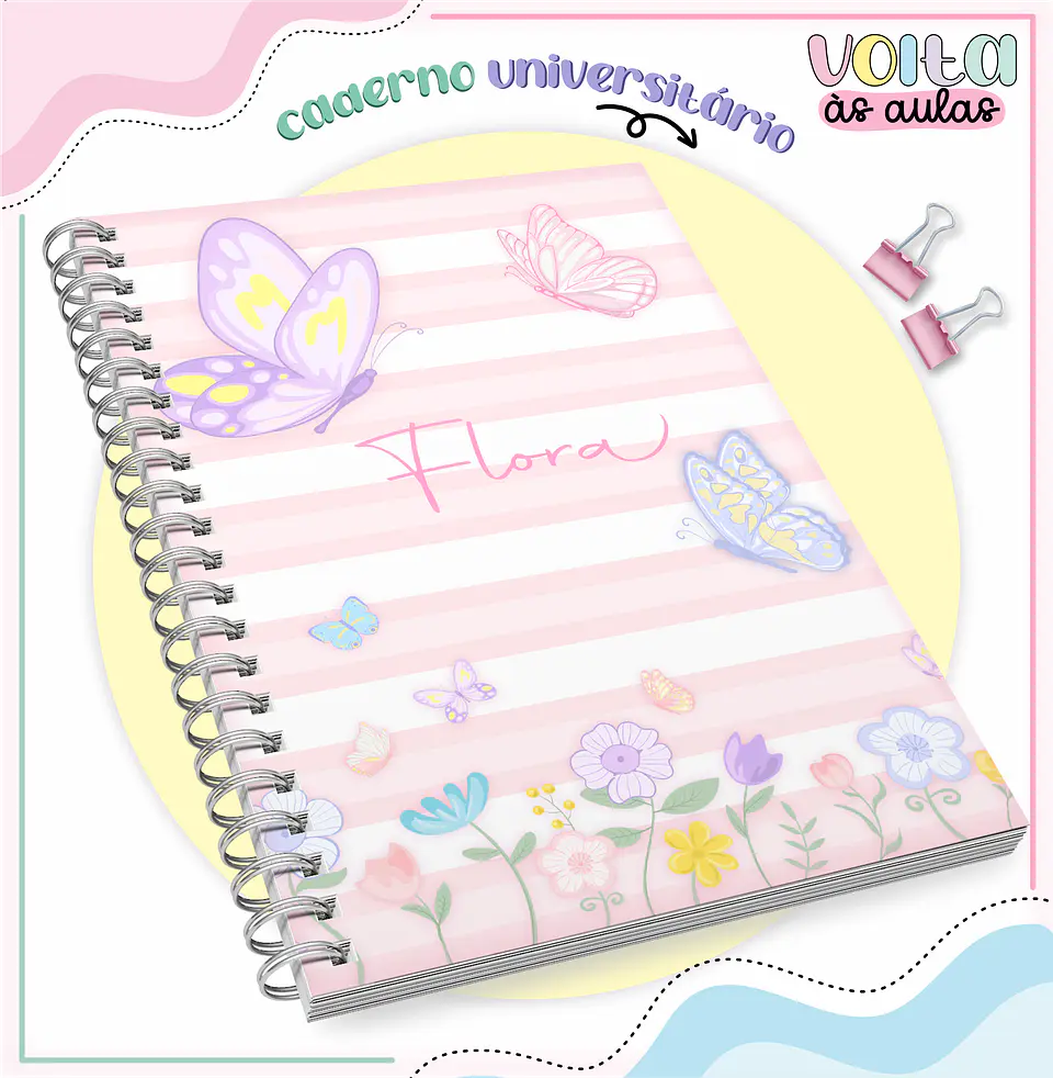 ARQUIVO ENCADERNAÇÃO KIT ESCOLAR BORBOLETAS - LINA CRIATIVA 2