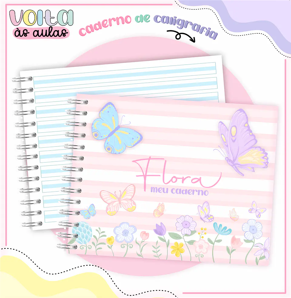 ARQUIVO ENCADERNAÇÃO KIT ESCOLAR BORBOLETAS - LINA CRIATIVA 12