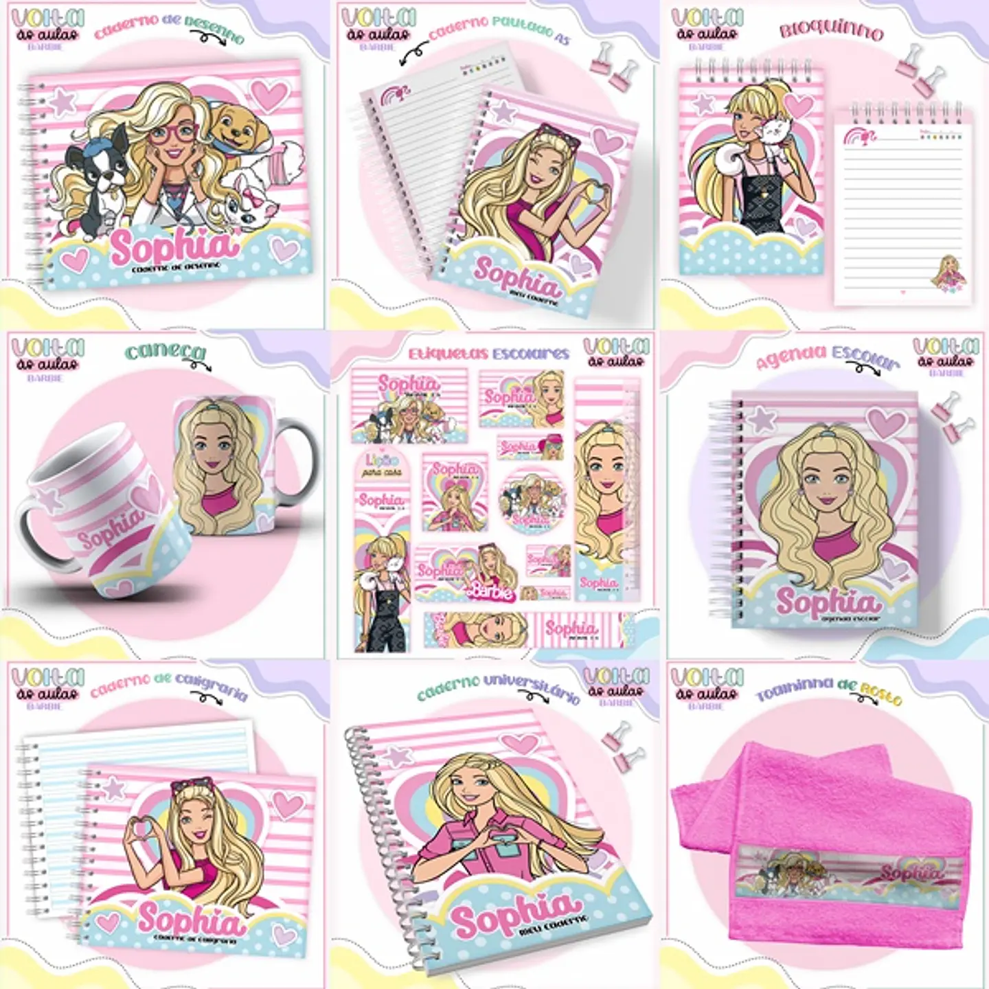 ARQUIVO ENCADERNAÇÃO KIT ESCOLAR BARBIE - LINA CRIATIVA 1