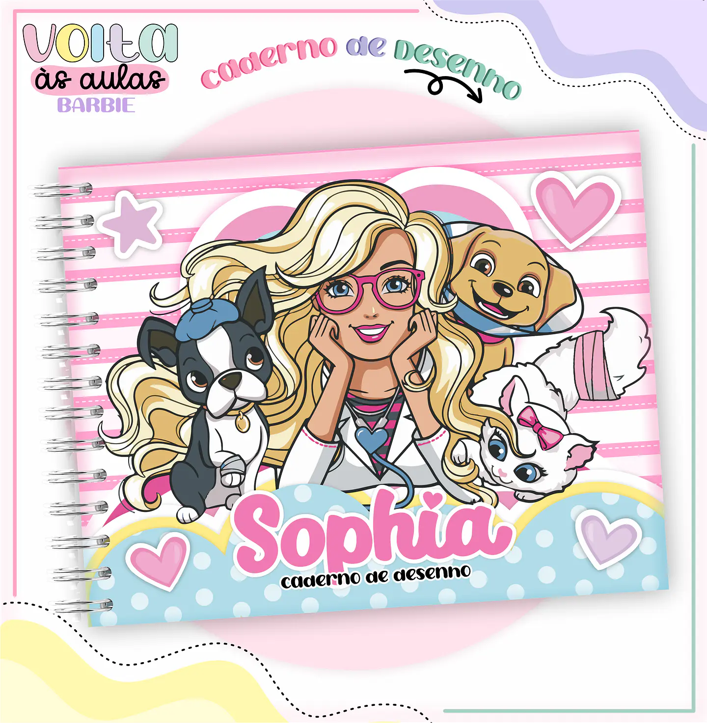 ARQUIVO ENCADERNAÇÃO KIT ESCOLAR BARBIE - LINA CRIATIVA 2