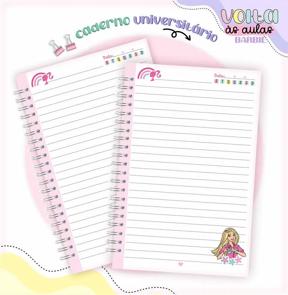 ARQUIVO ENCADERNAÇÃO KIT ESCOLAR BARBIE - LINA CRIATIVA 4