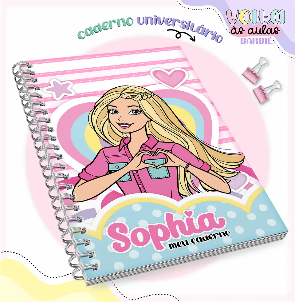 ARQUIVO ENCADERNAÇÃO KIT ESCOLAR BARBIE - LINA CRIATIVA 5
