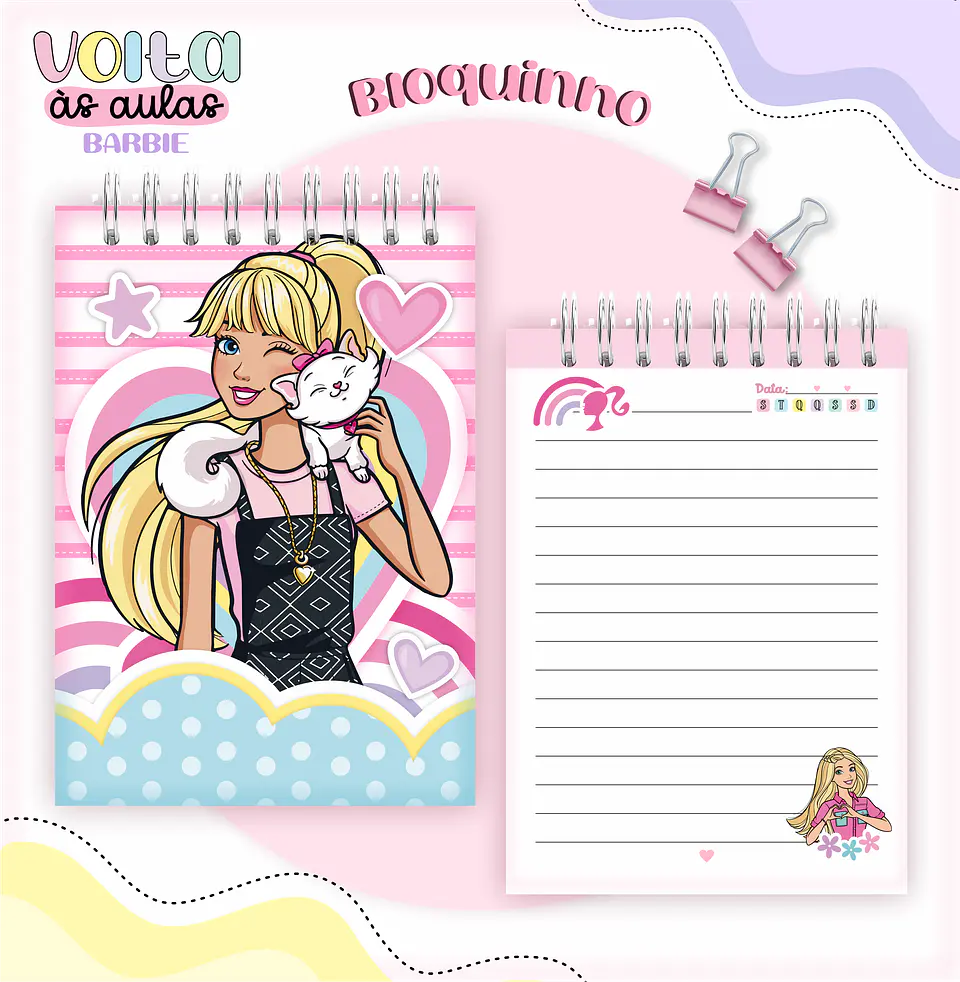 ARQUIVO ENCADERNAÇÃO KIT ESCOLAR BARBIE - LINA CRIATIVA 6
