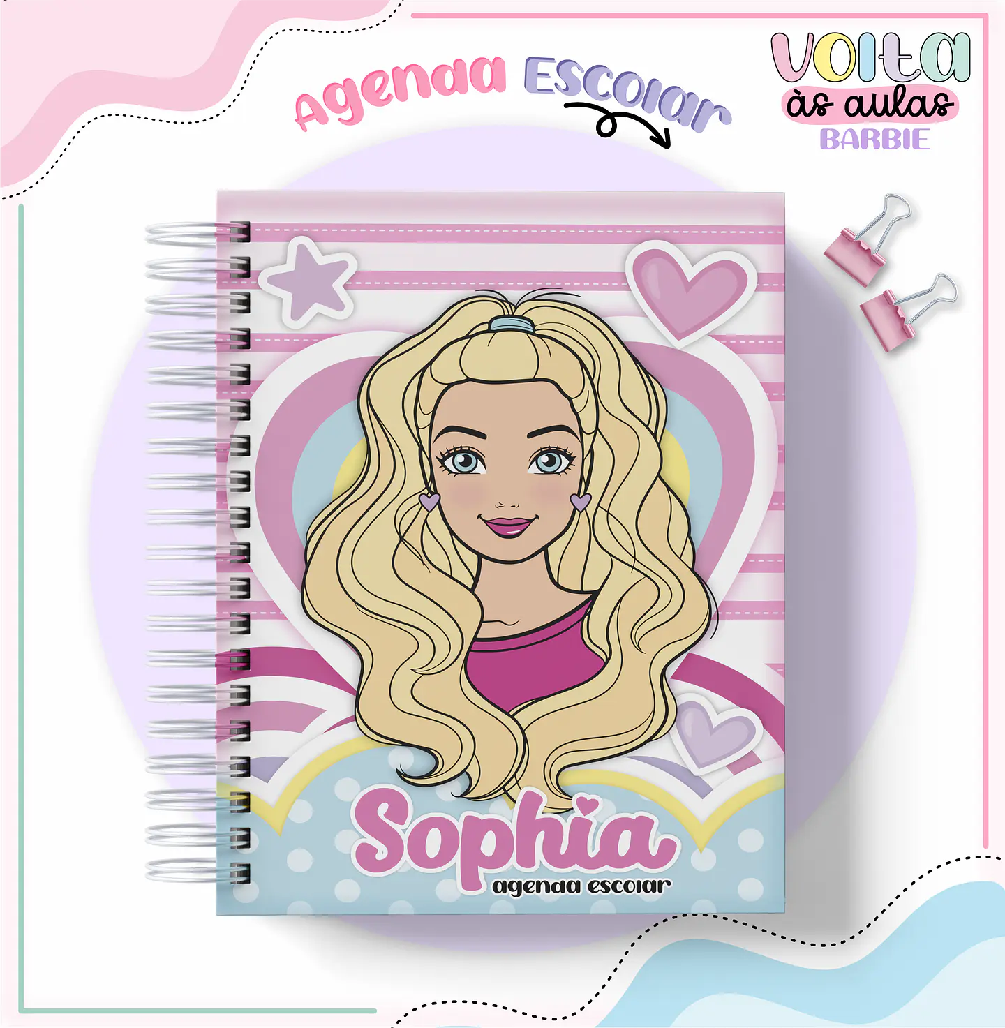 ARQUIVO ENCADERNAÇÃO KIT ESCOLAR BARBIE - LINA CRIATIVA 11