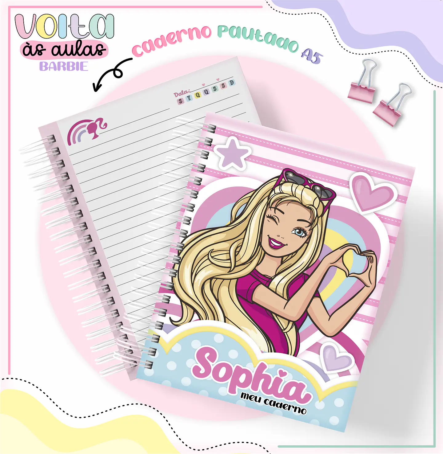 ARQUIVO ENCADERNAÇÃO KIT ESCOLAR BARBIE - LINA CRIATIVA 12