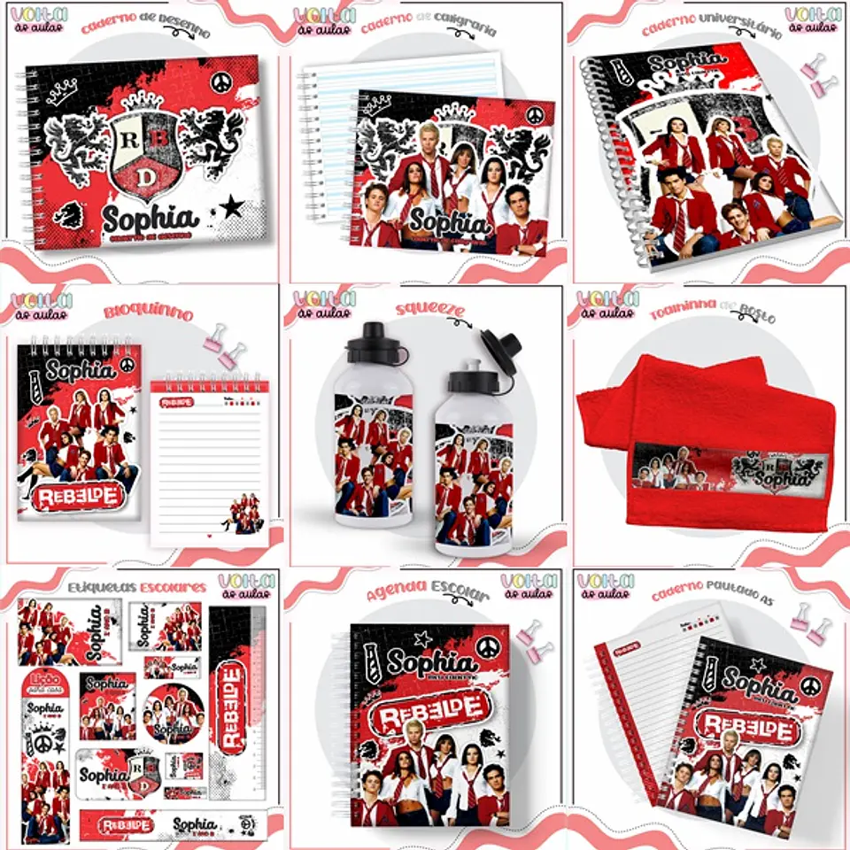 ARQUIVO ENCADERNAÇÃO KIT ESCOLAR REBELDE - LINA CRIATIVA 1