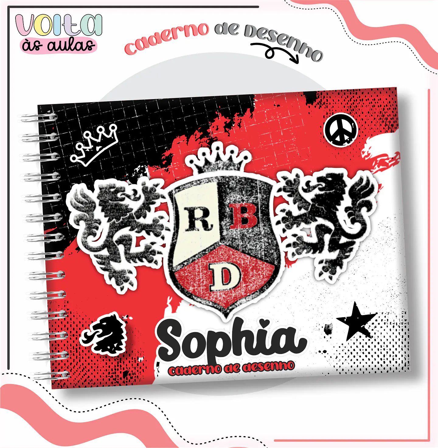 ARQUIVO ENCADERNAÇÃO KIT ESCOLAR REBELDE - LINA CRIATIVA 2