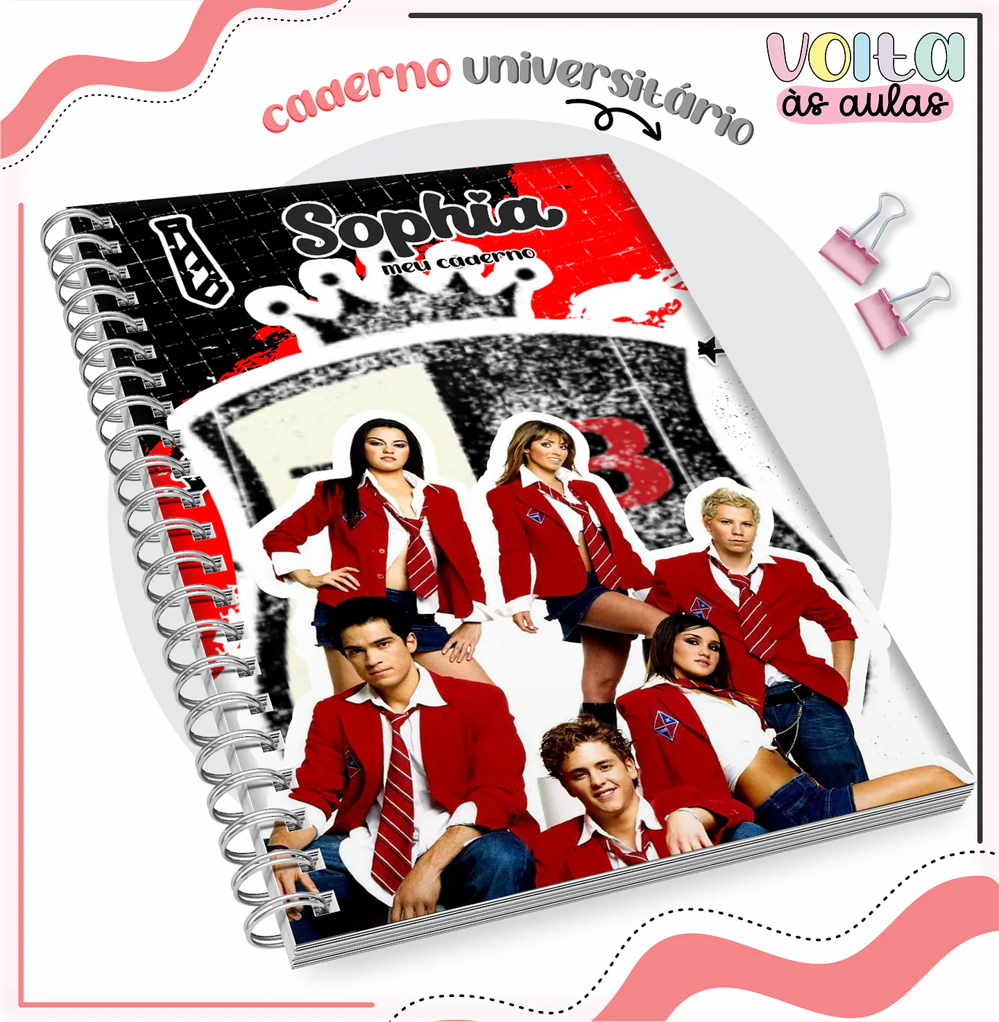 ARQUIVO ENCADERNAÇÃO KIT ESCOLAR REBELDE - LINA CRIATIVA 5