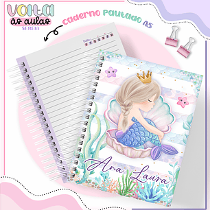 ARQUIVO ENCADERNAÇÃO KIT ESCOLAR SEREIA - LINA CRIATIVA