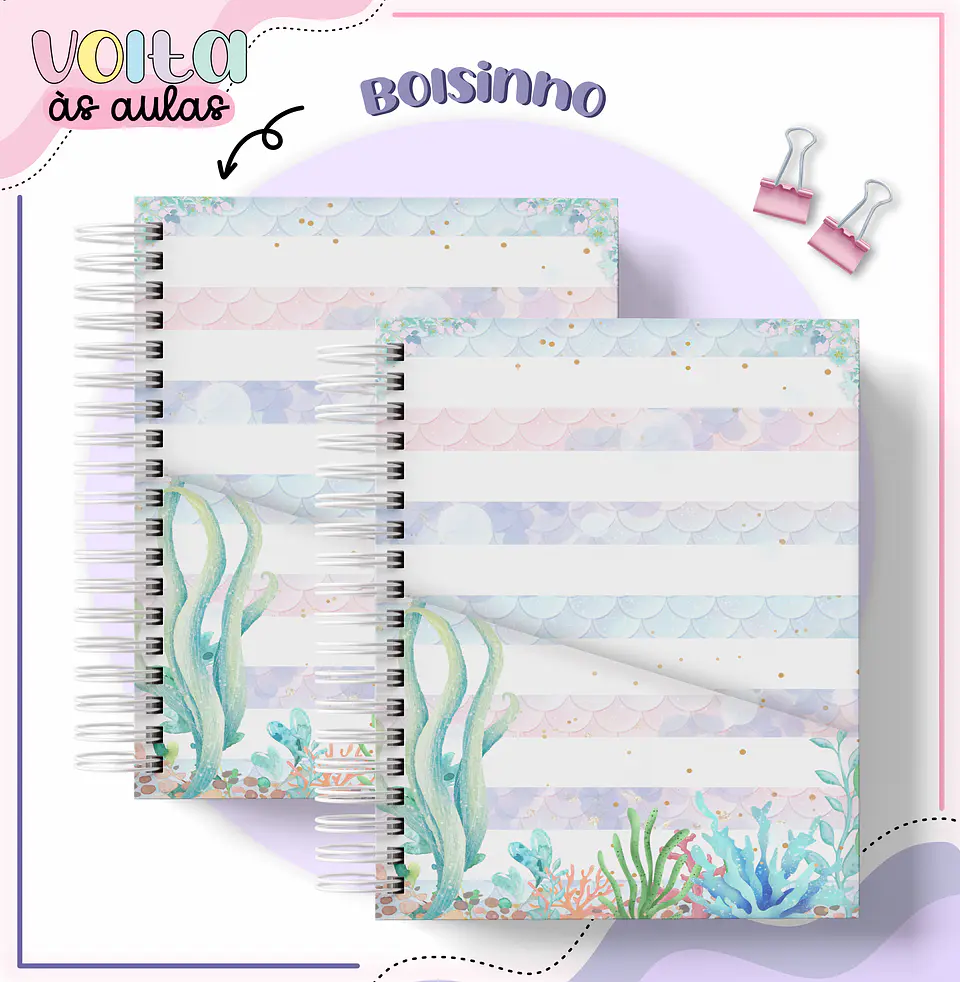 ARQUIVO ENCADERNAÇÃO KIT ESCOLAR SEREIA - LINA CRIATIVA 3