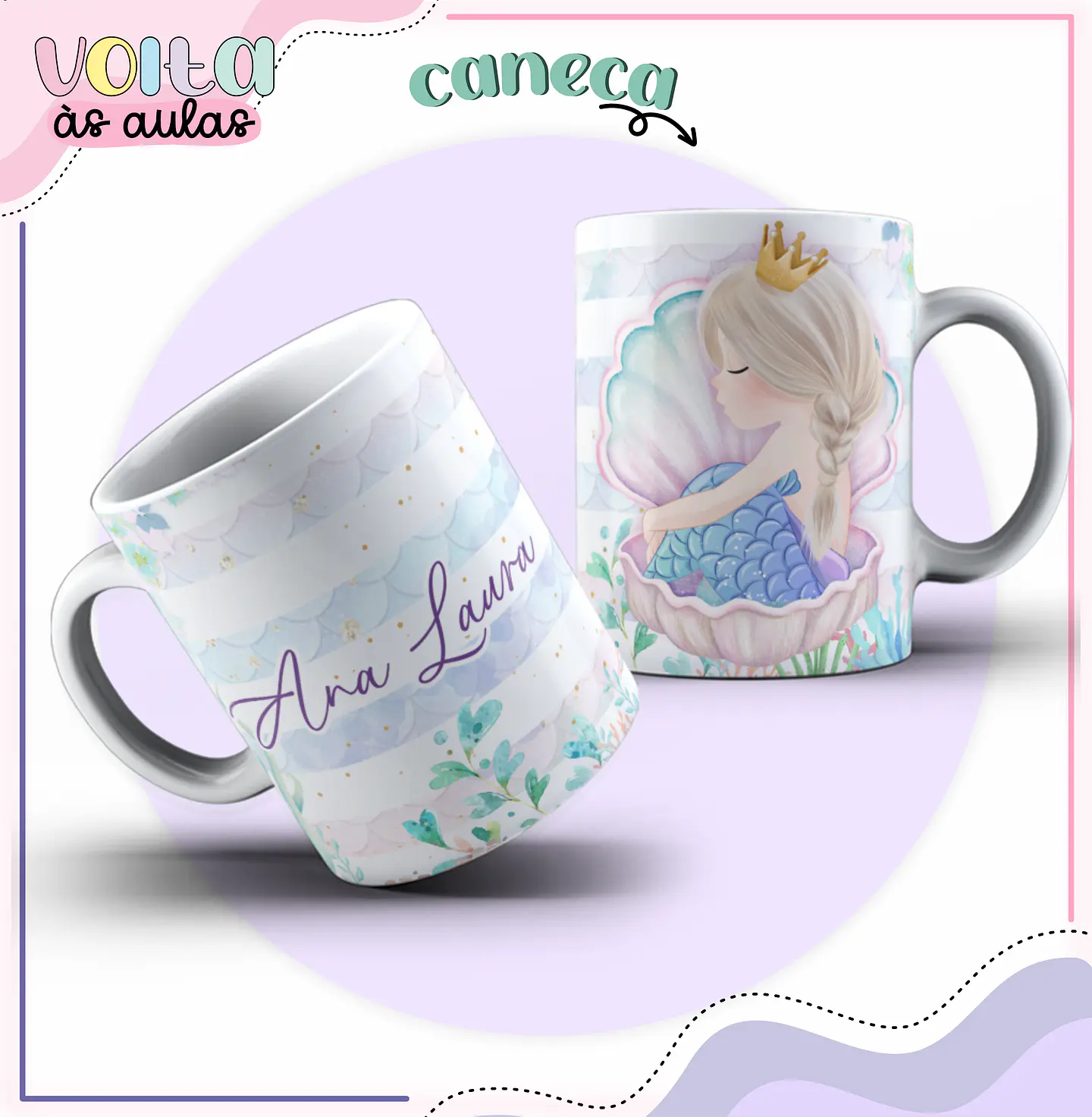 ARQUIVO ENCADERNAÇÃO KIT ESCOLAR SEREIA - LINA CRIATIVA 10