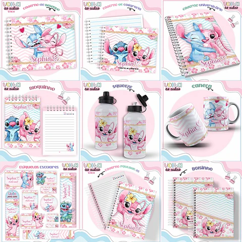 ARQUIVO ENCADERNAÇÃO KIT ESCOLAR STICH - LINA CRIATIVA