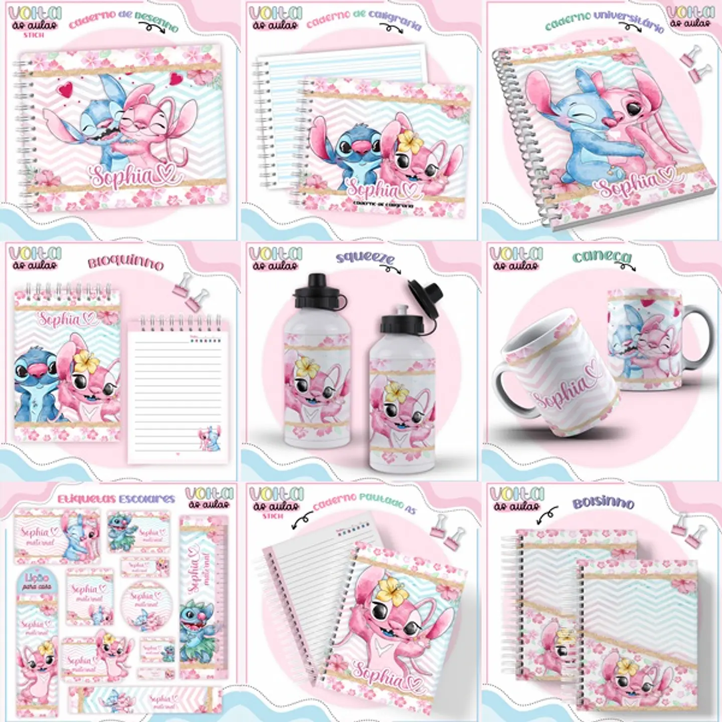 ARQUIVO ENCADERNAÇÃO KIT ESCOLAR STICH - LINA CRIATIVA 1