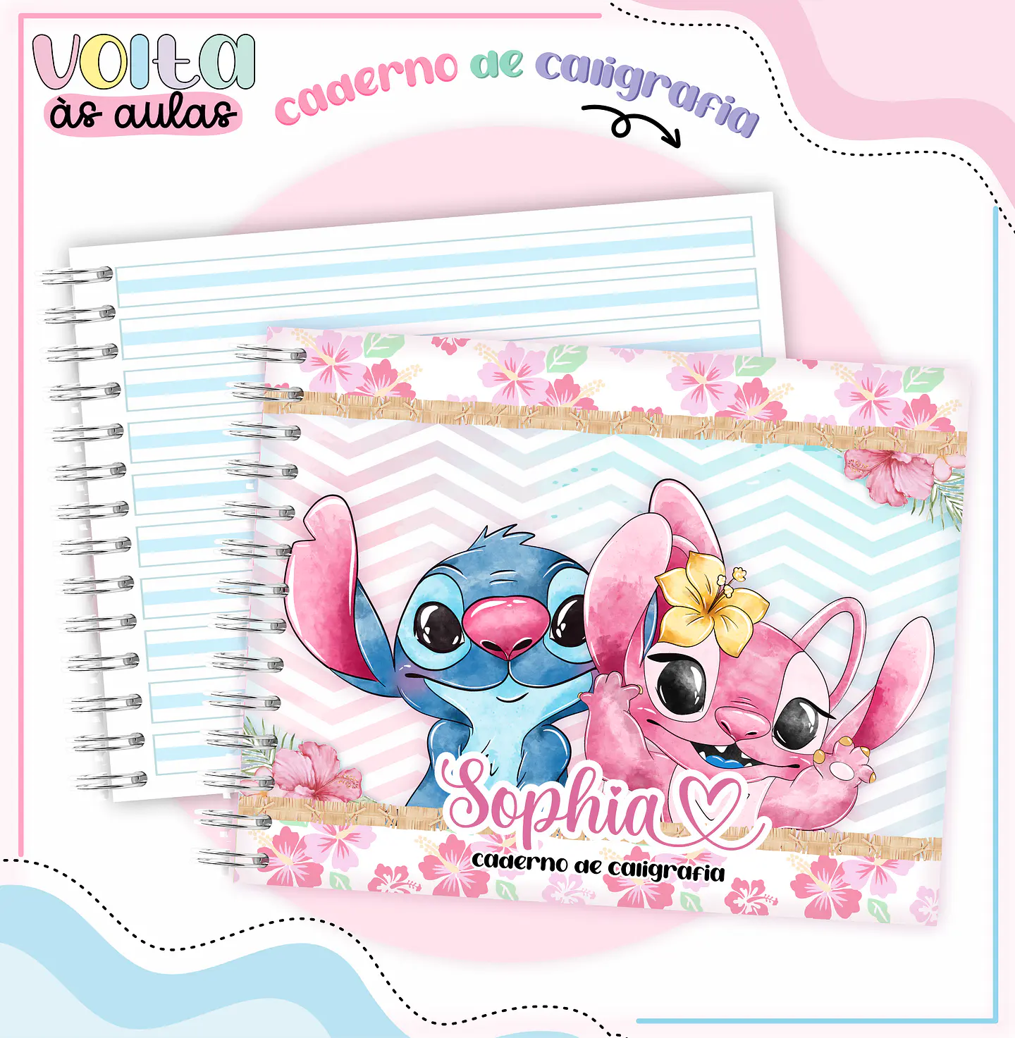 ARQUIVO ENCADERNAÇÃO KIT ESCOLAR STICH - LINA CRIATIVA 2
