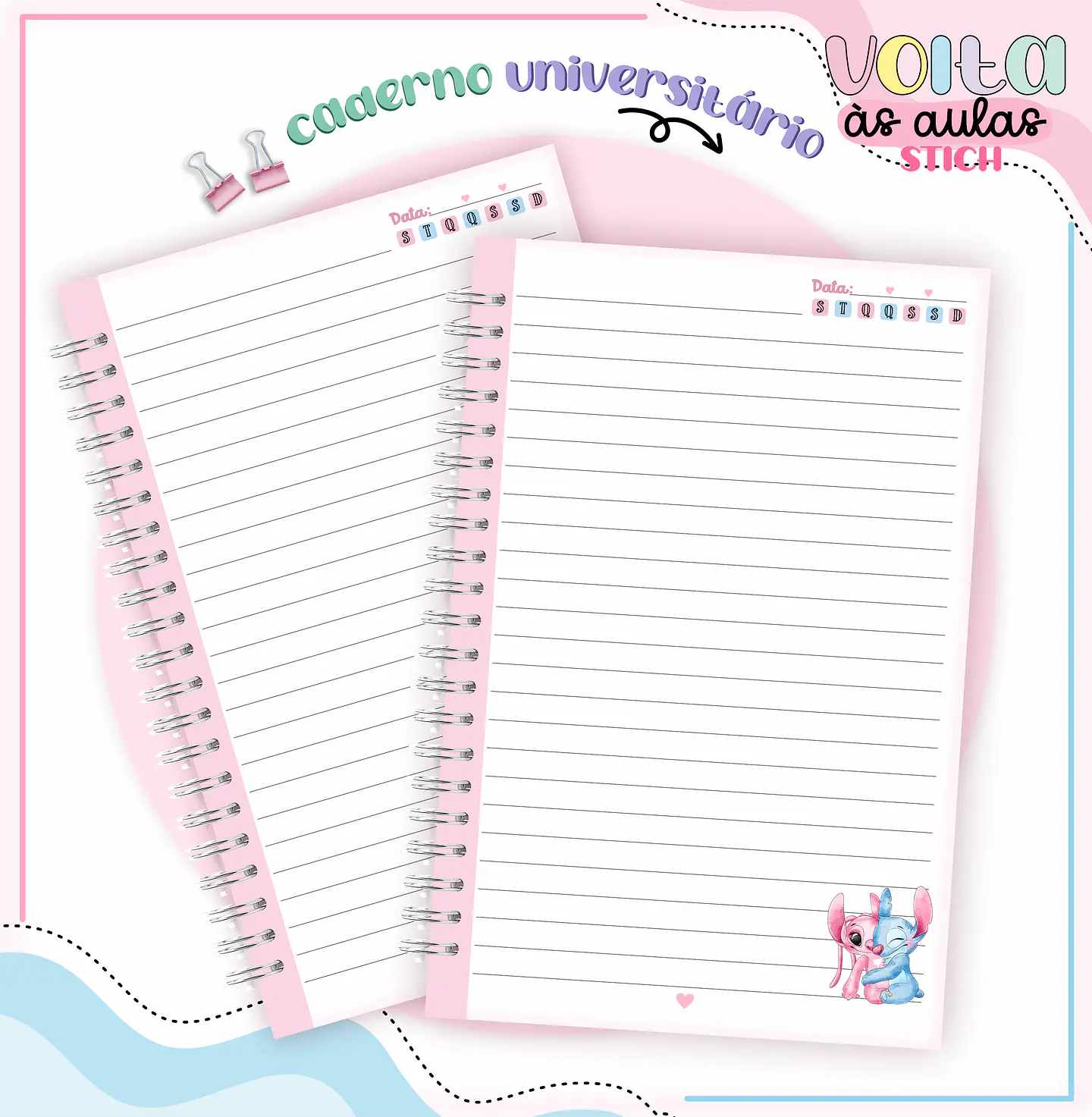 ARQUIVO ENCADERNAÇÃO KIT ESCOLAR STICH - LINA CRIATIVA 3