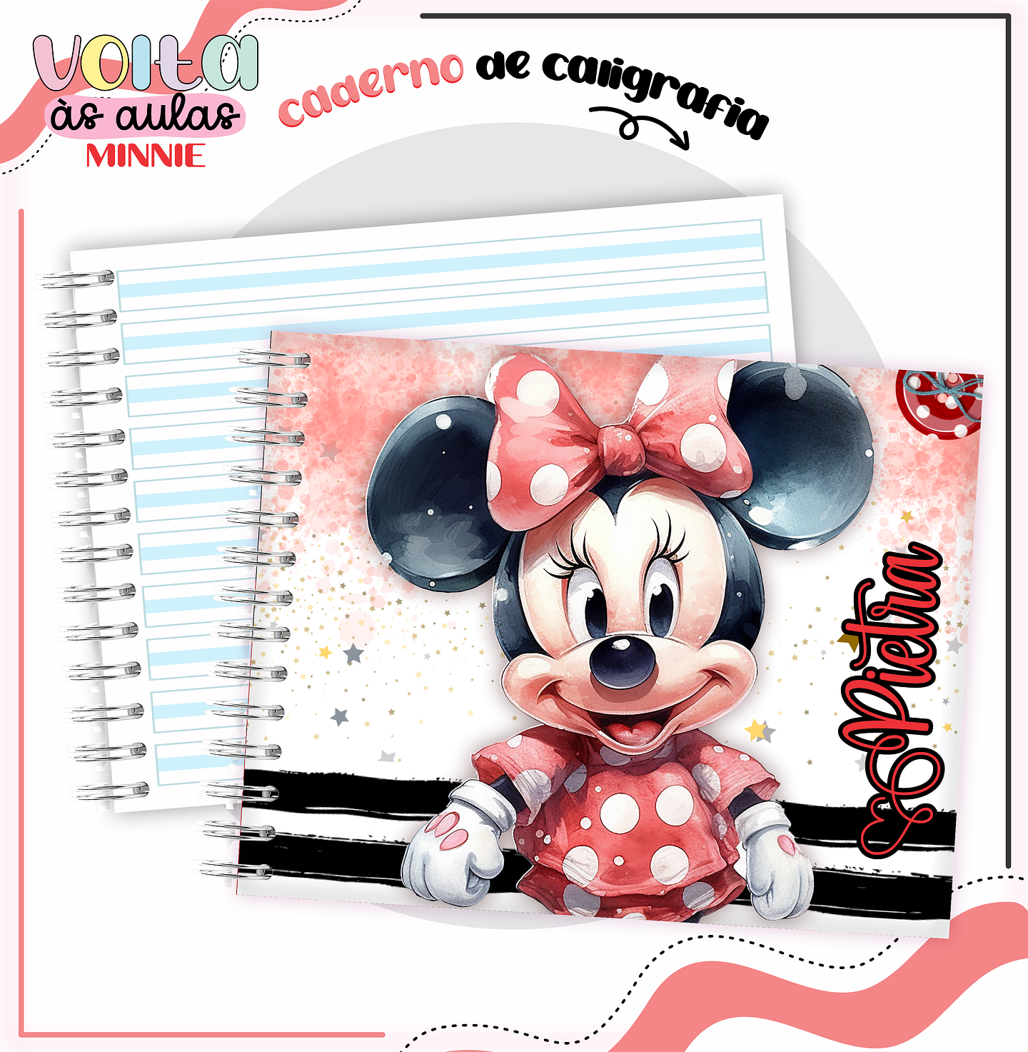 ARQUIVO ENCADERNAÇÃO KIT ESCOLAR MINNIE VERMELHA - LINA CRIATIVA 4